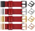 moVear Prestige C1 Leather strap for Garmin QuickFit 20mm (Fenix / Instinct - 43/42/40mm) Scarlet red, Scarlet red stitching [sizes XS-XXL and buckle to choose from]