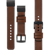 moVear Prestige C1 Leather strap for Garmin QuickFit 22mm (Fenix / Forerunner / Epix / Instinct / Enduro / Quatix / MARQ - 47/45mm) Dark brown, Dark brown stitching [sizes XS-XXL and buckle to choose from]