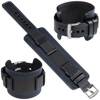 moVear Prestige CW1 20mm Wide leather watch strap with pad | Black, Black stitching [sizes XS-XXL and buckle to choose from]