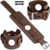 moVear Prestige CW1 20mm Wide leather watch strap with pad for Apple Watch 10 / 9 / 8 / 7 / 6 / 5 / 4 / SE (42/41/40mm) | Dark brown, Dark brown stitching [sizes XS-XXL and buckle to choose from]