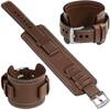 moVear Prestige CW1 20mm Wide leather watch strap with pad for Samsung Galaxy Watch 7 / 6 / 5 / 4 / 3 & Pro / FE / Classic / Active | Dark brown, Dark brown stitching [sizes XS-XXL and buckle to choose from]