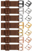 moVear Prestige CW1 24mm Wide leather watch strap with pad | Dark brown, Dark brown stitching [sizes XS-XXL and buckle to choose from]