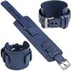 moVear Prestige CW1 24mm Wide leather watch strap with pad | Navy blue, Navy blue stitching [sizes XS-XXL and buckle to choose from]