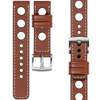 moVear Prestige R1 22mm Brown Leather strap for Garmin Vivoactive 4, Venu 3/2 | Brown stitching [sizes XS-XXL and buckle to choose from]