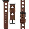 moVear Prestige R1 22mm Dark brown Leather strap for Apple Watch 10 / 9 / 8 / 7 / 6 / 5 / 4 / SE (46/45/44mm) & Ultra (49mm) | Dark brown stitching [sizes XS-XXL and buckle to choose from]