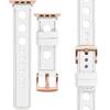 moVear Prestige R1 22mm White Leather strap for Apple Watch 10 / 9 / 8 / 7 / 6 / 5 / 4 / SE (46/45/44mm) & Ultra (49mm) | White stitching [sizes XS-XXL and buckle to choose from]