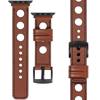 moVear Prestige R1 24mm Brown Leather strap for Apple Watch 10 / 9 / 8 / 7 / 6 / 5 / 4 / SE (46/45/44mm) & Ultra (49mm) | Brown stitching [sizes XS-XXL and buckle to choose from]