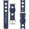 moVear Prestige R1 24mm Navy blue Leather strap for Apple Watch 10 / 9 / 8 / 7 / 6 / 5 / 4 / SE (46/45/44mm) & Ultra (49mm) | Navy blue stitching [sizes XS-XXL and buckle to choose from]