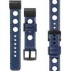 moVear Prestige R1 Leather strap for Garmin QuickFit 20mm (Fenix / Instinct - 43/42/40mm) Navy blue, Navy blue stitching [sizes XS-XXL and buckle to choose from]