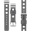 moVear Prestige R1 Leather strap for Garmin QuickFit 22mm (Fenix / Forerunner / Epix / Instinct / Enduro / Quatix / MARQ - 47/45mm) Gray, Gray stitching [sizes XS-XXL and buckle to choose from]