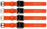 moVear Prestige S1 20mm Leather strap for Apple Watch 10 / 9 / 8 / 7 / 6 / 5 / 4 / SE (46/45/44mm) & Ultra (49mm) Orange [adapter and buckle to choose from]