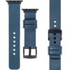 moVear Prestige S1 22mm Leather strap for Apple Watch 10 / 9 / 8 / 7 / 6 / 5 / 4 / SE (42/41/40mm) Blue Jeans [adapter and buckle to choose from]