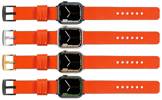 moVear Prestige S1 22mm Leather strap for Apple Watch 10 / 9 / 8 / 7 / 6 / 5 / 4 / SE (42/41/40mm) Orange [adapter and buckle to choose from]