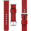 moVear Prestige S1 22mm Leather strap for Apple Watch 10 / 9 / 8 / 7 / 6 / 5 / 4 / SE (46/45/44mm) & Ultra (49mm) Scarlet red [adapter and buckle to choose from]