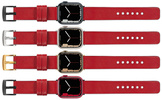 moVear Prestige S1 22mm Leather strap for Apple Watch 10 / 9 / 8 / 7 / 6 / 5 / 4 / SE (46/45/44mm) & Ultra (49mm) Scarlet red [adapter and buckle to choose from]