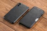 moVear flipSide C Leather case for Apple iPhone Xs / X (5.8") | Nappa leather (Black)