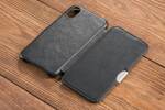 moVear flipSide C Leather case for Apple iPhone Xs / X (5.8") | Nappa leather (Black)