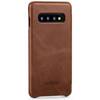 moVear flipSide S Leather slim case for Samsung Galaxy S10+ (Plus) (6.4") | Smooth leather (Dark brown)