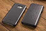 moVear flipSide S Leather slim case for Samsung Galaxy S7 edge (5.5") | Vintage Leather (Black)