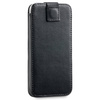 moVear pocketCase C+ Slide in leather Bag Pouch for Apple iPhone 16/15/14, 13/12/11 Pro, Xs/X | Smooth leather (Black)