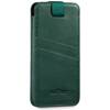 moVear pocketCase C+ Slide in leather Bag Pouch for Smartfon rozmiar M (ok 151 x 73 x 9mm) | Nappa leather (Bottle green)