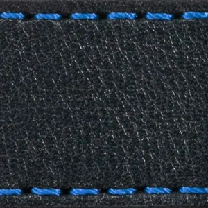 Gurt C1 22mm | Schwarz / Blau Thread | Lederteile ohne Schnalle