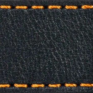 Gurt C1 24mm | Schwarz / Orange Thread | Lederteile ohne Schnalle