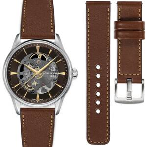 moVear Prestige C1 20mm Dunkelbraun Lederarmband für Certina DS-1 Skeleton C029.907.16.081.00 | Dunkelbraun Nähte [Größen XS-XXL]