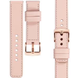moVear Prestige C1 21mm Uhrenarmband aus Leder | Fleisch rosa, Fleisch rosa Nähte [Größen XS-XXL und Schnalle zur Auswahl]