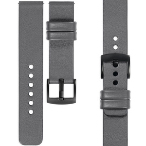 moVear Prestige S1 18mm Lederarmband für Garmin Vivoactive 4S, Venu 3S/2S, Vívomove 3S Grau [Schließe nach Wahl]