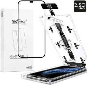 moVear mBOX GLASS mSHIELD 2.5D MAX für Apple iPhone 11 Pro / Xs / X (5.8") (einfache Installation)