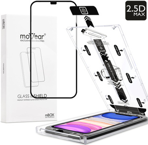 moVear mBOX GLASS mSHIELD 2.5D MAX für Apple iPhone 11 / Xr (6.1") (einfache Installation)