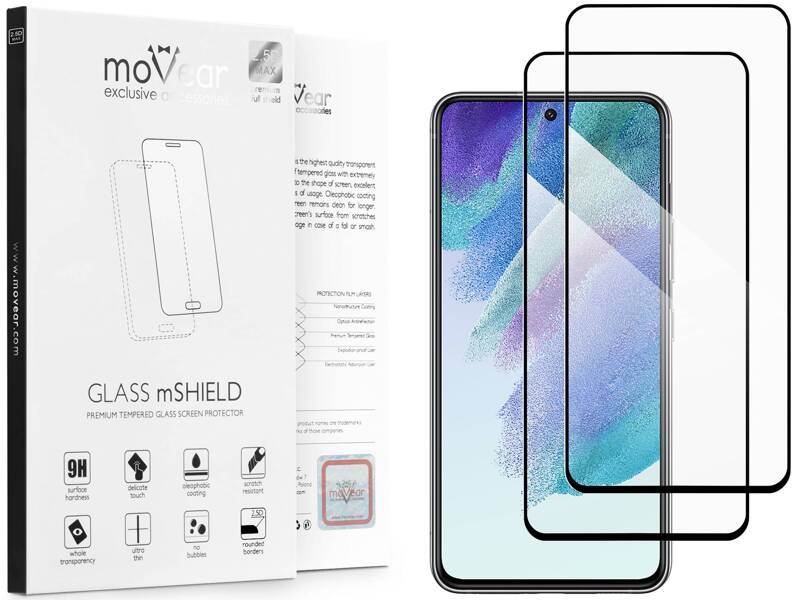 2 Stk. | moVear GLASS mSHIELD 2.5D MAX für Samsung Galaxy S21 FE (6.4") (Handyhülle freundlich)