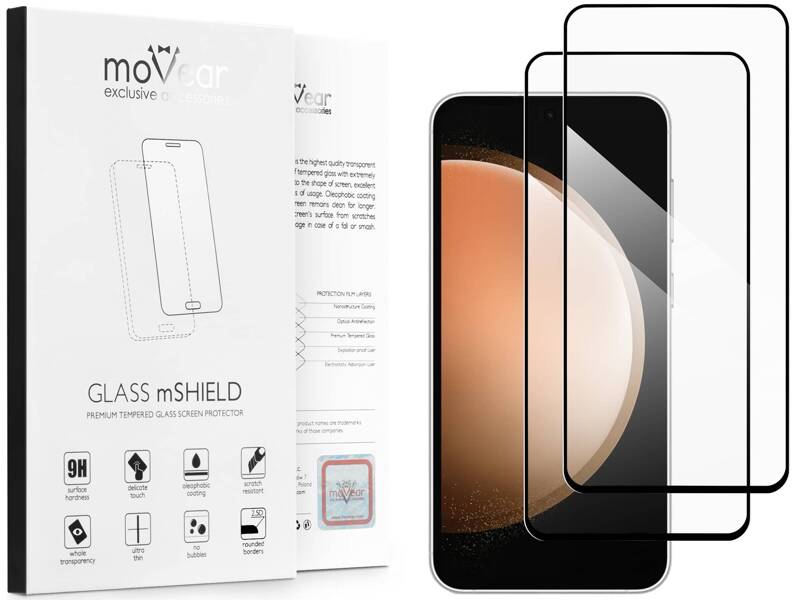 2 Stk. | moVear GLASS mSHIELD 2.5D MAX für Samsung Galaxy S23 FE (6.4") (Handyhülle freundlich)