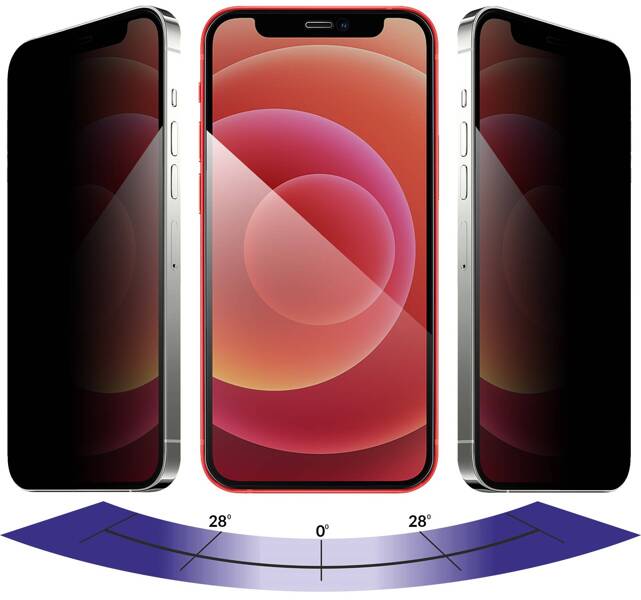 2 Stk. | moVear GLASS mSHIELD 2.5D MAX privacy für Apple iPhone 12 Mini (5.4") | (Privatisierung, Handyhülle freundlich)