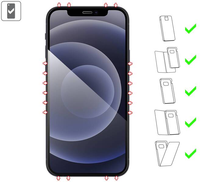 2 Stk. | moVear GLASS mSHIELD 2.5D MAX privacy für Apple iPhone 12 Pro / 12 (6.1") | (Privatisierung, Handyhülle freundlich)