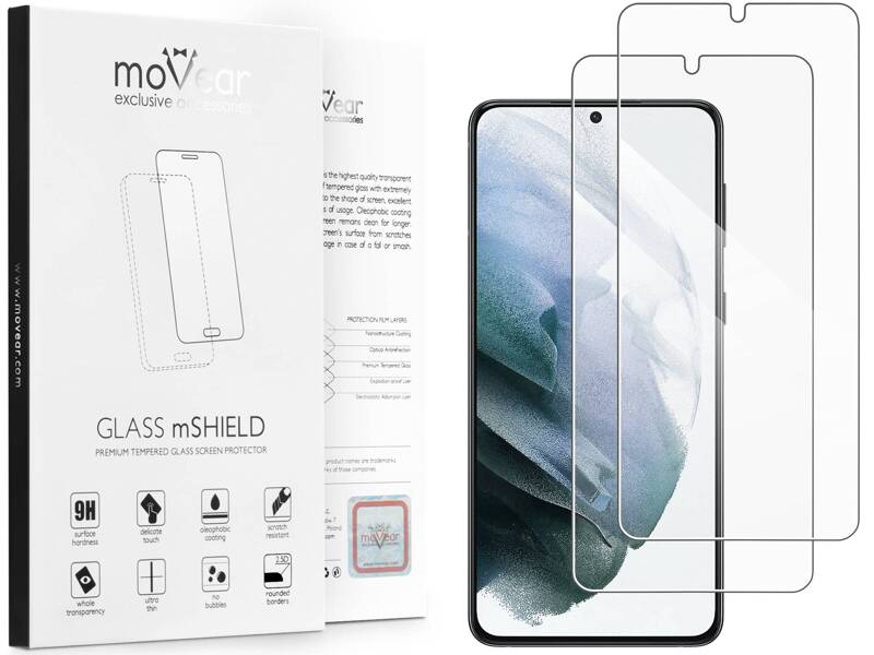2 Stk. | moVear GLASS mSHIELD 2.5D für Samsung Galaxy S21+ (Plus) (6.7") (Handyhülle freundlich)