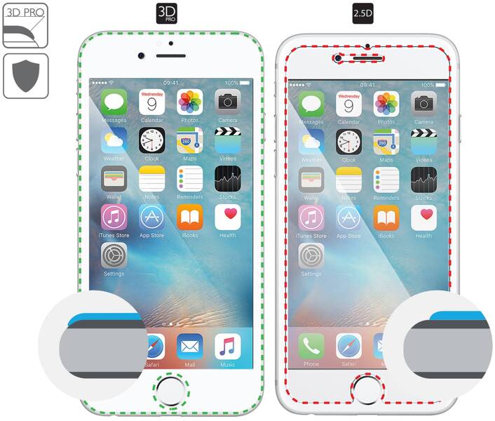 2 Stk. | moVear GLASS mSHIELD 3D PRO für Apple iPhone 6 / 6s (4.7") (Vollbildschutz)
