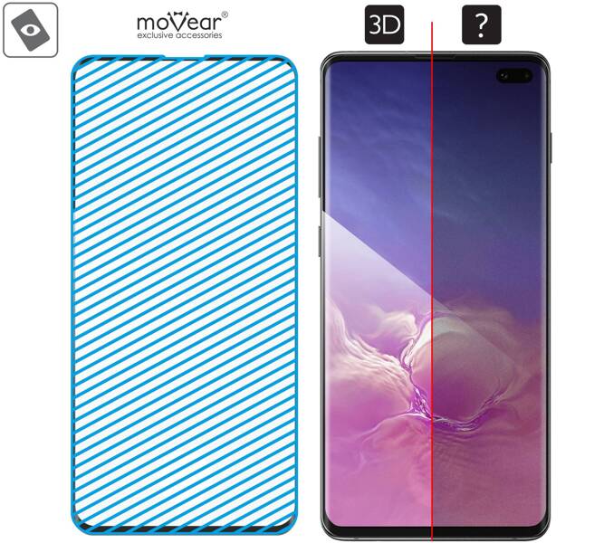 2 Stk. | moVear GLASS mSHIELD 3D für Samsung Galaxy S10+ (Plus) (6.4") (Vollbildschutz)