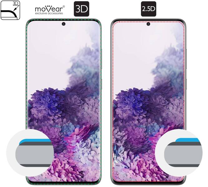 2 Stk. | moVear GLASS mSHIELD 3D für Samsung Galaxy S20 (6.2") (Vollbildschutz)