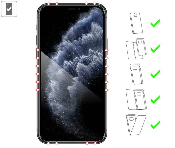 2 Stk. | moVear flexible mSHIELD 3D PRO für Apple iPhone 11 Pro / Xs / X (5.8"). Gepanzertes Hybridglas.