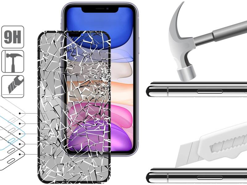 2 Stk. | moVear mBOX GLASS mSHIELD 2.5D MAX privacy für Apple iPhone 11 / Xr (6.1") (Anti-Spionage, mit Applikator)