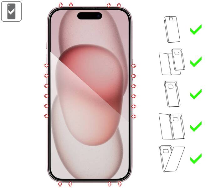 2 Stk. | moVear mBOX GLASS mSHIELD 2.5D MAX privacy für Apple iPhone 16 / 15 (6,1") (Anti-Spionage, mit Applikator)