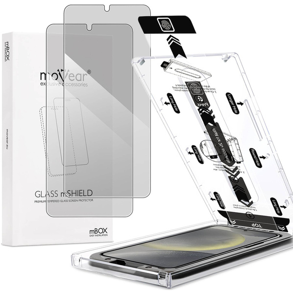 2 Stk. | moVear mBOX GLASS mSHIELD 2.5D privacy für Samsung Galaxy S24 (6.2") (Anti-Spionage, mit Applikator)