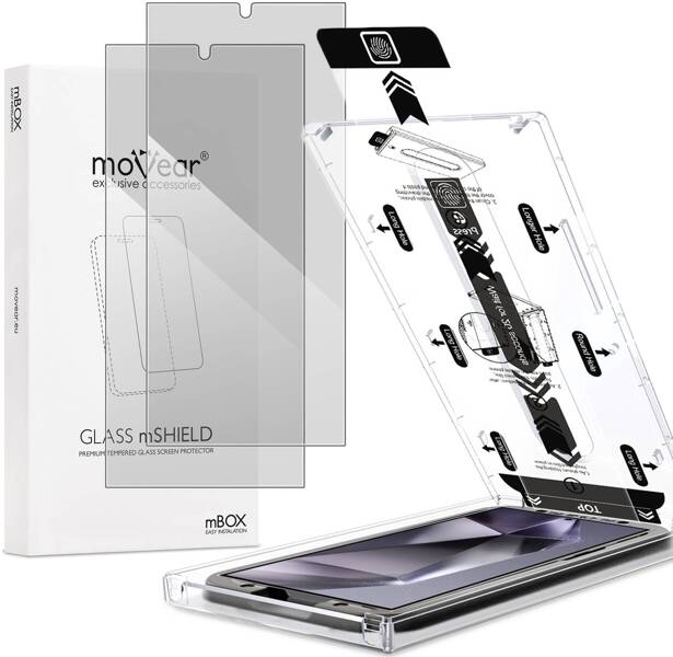 2 Stk. | moVear mBOX GLASS mSHIELD 2.5D privacy für Samsung Galaxy S24 Ultra (6.8") (Anti-Spionage, mit Applikator)