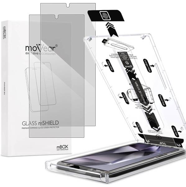 2 Stk. | moVear mBOX GLASS mSHIELD 2.5D privacy für Samsung Galaxy S24 Ultra (6.8") (Anti-Spionage, mit Applikator)