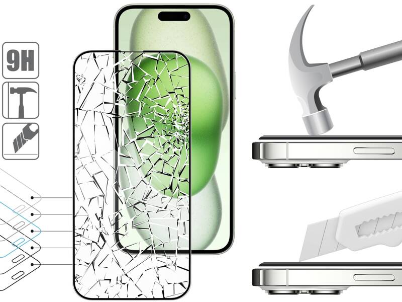 2 Stk. | moVear mBOX GLASS mSHIELD 3D PRO für Apple iPhone 16 Plus / 15 Plus (6.7") (einfache Installation)