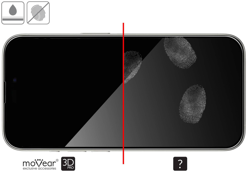 2 Stk. | moVear mBOX GLASS mSHIELD 3D PRO privacy für Apple iPhone 15 Pro (6.1") (Privatisieren, mit Applikator)
