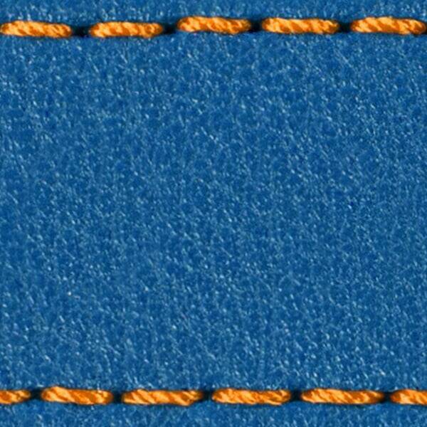 Gurt C1 18mm | Blau / Orange Thread | Lederteile ohne Schnalle