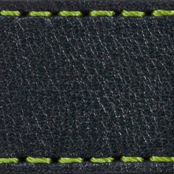 Gurt C1 18mm | Schwarz / Limette Thread | Lederteile ohne Schnalle